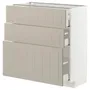 IKEA METOD МЕТОД / MAXIMERA МАКСИМЕРА, напольный шкаф с 3 ящиками, белый / Стенсунд бежевый, 80x37 см 794.081.57 фото