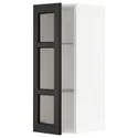 IKEA METOD МЕТОД, навесной шкаф / полки / стеклян дверца, черный / Лерхиттан с черными пятнами, 30x80 см 494.670.87 фото thumb №1