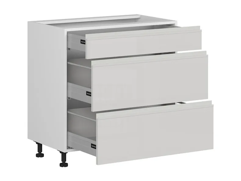 BRW Базовый кухонный шкаф Sole 80 см с выдвижными ящиками soft-close светло-серый глянец, альпийский белый/светло-серый глянец FH_D3S_80/82_2STB/STB-BAL/XRAL7047 фото №3