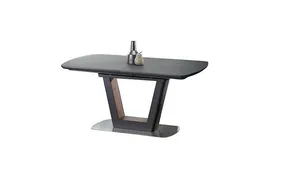 Кухонный стол раскладной HALMAR BILOTTI 160-200x90 см антрацит матовый / орех фото