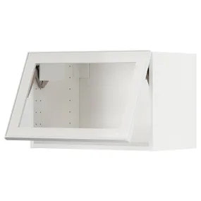 IKEA METOD МЕТОД, шафа навісна, горизонт,зі скл дверц, білий / ХЕЙСТА біле прозоре скло, 60x40 см 994.905.75 фото