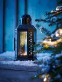 IKEA ENRUM ЕНРУМ, ліхтар для свічки-таблетки/прим/вул, чорний, 22 см 604.451.12 фото thumb №3