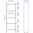 IKEA BAGGEBO БАГГЕБО, книжкова шафа, білий, 50x25x160 см 204.367.13 фото thumb №6