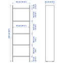 IKEA BAGGEBO БАГГЕБО, стеллаж, белый, 50x25x160 см 204.367.13 фото thumb №6