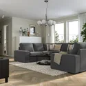IKEA KIVIK КИВИК, 6-местный п-образный диван, Талмира средне-серая 095.278.04 фото thumb №2