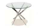 Круглый стеклянный Столик SIGNAL AGIS, белый / хром, 90x90 см фото thumb №4