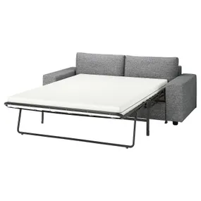IKEA VIMLE ВИМЛЕ, 2-местный диван-кровать, с широкими подлокотниками/Lejde серо-черный 695.372.87 фото