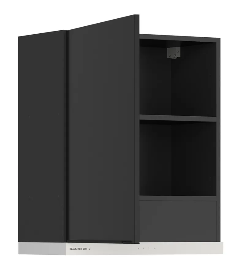 BRW Верхний кухонный шкаф Sole L6 60 см с вытяжкой слева черный матовый, черный/черный матовый FM_GOO_60/68_L_FAMI-CA/CAM/BI фото №3
