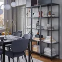 IKEA VITTSJÖ ВИТШЁ, стеллаж, черно-коричневый / стекло, 51x175 см 502.146.78 фото thumb №2