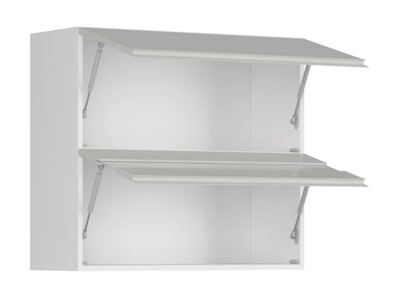 BRW Верхня кухонна шафа 80 см з нахиленим дисплеєм світло-сірий глянець, альпійський білий/світло-сірий глянець FH_G2O_80/72_OV/O-BAL/XRAL7047 фото №3