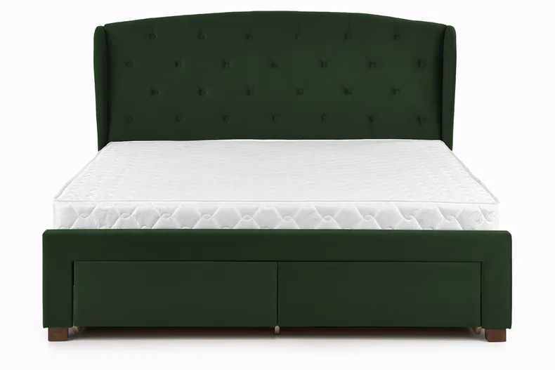 Двоспальне ліжко з ящиками HALMAR SABRINA 160x200 см темно-зелене фото №3