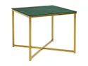 Стол BRW Ditra, 50х50 см, зеленый/золотой GREEN фото thumb №1