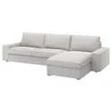 IKEA KIVIK КІВІК, 4-місний диван із кушеткою, Талміра біла/чорна 994.848.24 фото thumb №1