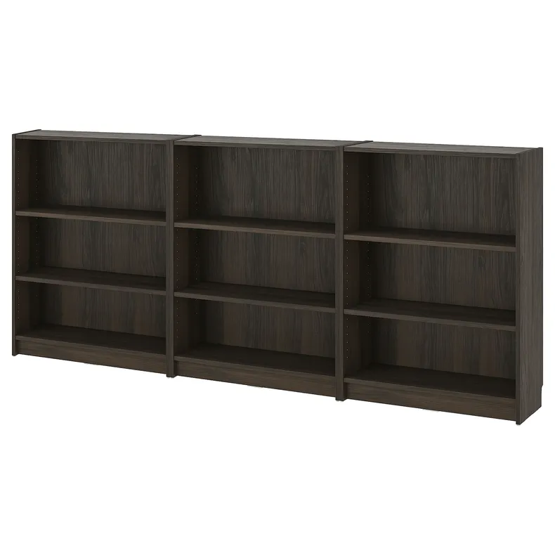 IKEA BILLY БІЛЛІ, комбінація з книжковою шафою, темно-коричневий під дуб, 240x28x106 см 795.818.21 фото №1