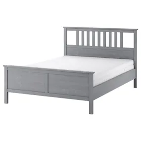 IKEA HEMNES ХЕМНЕС, каркас ліжка з матрацом, фарбований сірий/Екрехамн твердий, 140x200 см 095.433.28 фото