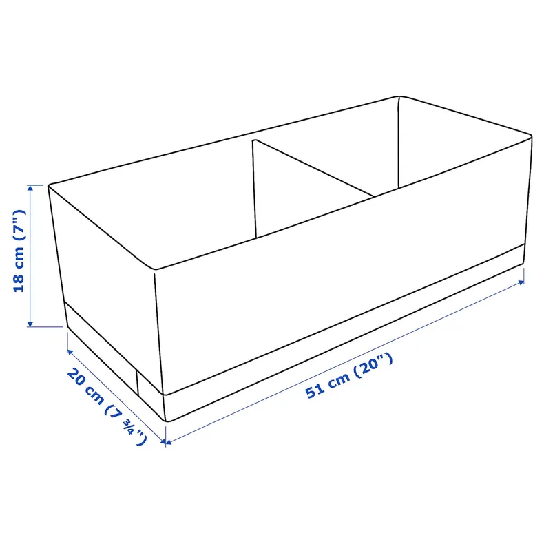 IKEA STUK СТУК, коробка з відділеннями, білий, 20x51x18 см 804.744.34 фото №7
