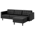 IKEA LANDSKRONA ЛАНДСКРУНА, 3-місний диван із кушеткою, Grann/Bomstad чорний/дерево/чорний 694.442.26 фото thumb №1