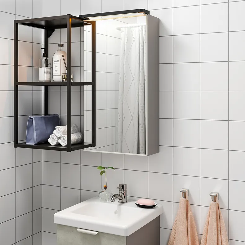 IKEA SILVERGLANS СІЛЬВЕРГЛАНС, LED підсвітка для ванної, антрацит може потемніти, 40 см 305.286.70 фото №6