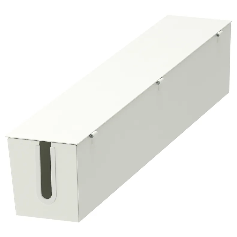IKEA MITTZON МІТТЗОН, кабельна коробка для карк на коліщ, білий, 80x13 см 305.286.32 фото №1