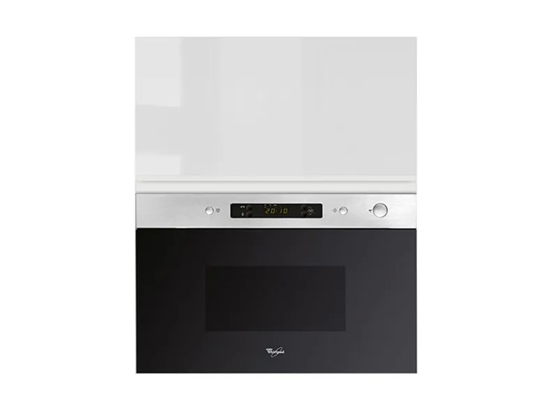 BRW Верхний кухонный шкаф Sole 60 см с микроволновой печью белый глянец, альпийский белый/глянцевый белый FH_GMO_60/72_O_MBNA900-BAL/BIP/IX фото №1
