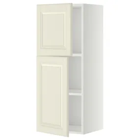 IKEA METOD МЕТОД, навесной шкаф с полками / 2дверцы, белый / бодбинские сливки, 40x100 см 594.628.62 фото