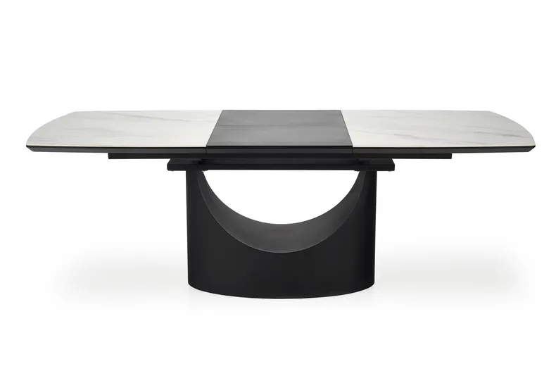 Кухонный стол HALMAR OSMAN 160-220x90 см, белый мрамор / черный фото №8