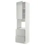 IKEA METOD МЕТОД / MAXIMERA МАКСИМЕРА, высокий шкаф д / духовки+дверь / 2ящика, белый / светло-серый, 60x60x240 см 995.392.18 фото