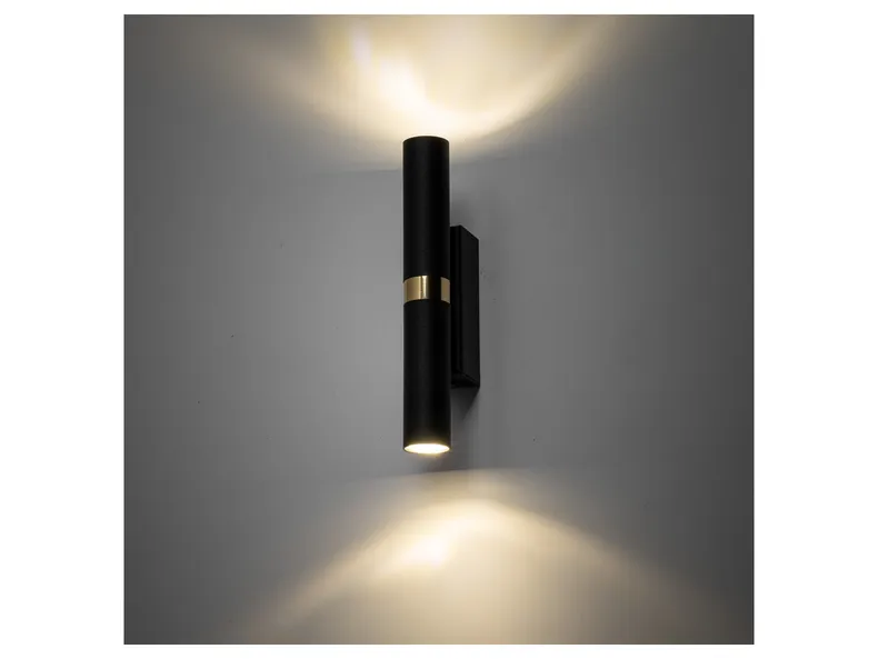 BRW Двухпозиционный металлический настенный светильник Lagos черный и золотой 095130 фото №2