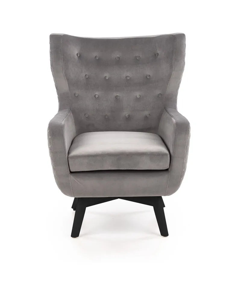Кресло мягкое HALMAR MARVEL серый/черный фото №8