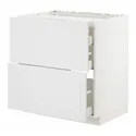 IKEA METOD МЕТОД / MAXIMERA МАКСІМЕРА, підлог шафа д / плити, 2 фр пан / 3 шух, білий / стенсундський білий, 80x60 см 394.094.94 фото thumb №1