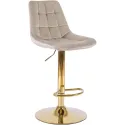 Барный стул бархатный MEBEL ELITE ARCOS Velvet, бежевый / золотой фото thumb №1