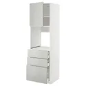 IKEA METOD МЕТОД / MAXIMERA МАКСІМЕРА, висока шафа д / духов з дверц / 3 шухл, білий / Хавсторп світло-сірий, 60x60x200 см 495.389.85 фото thumb №1