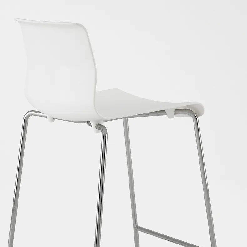 IKEA GLENN ГЛЕНН, барний стілець, білий / хром, 66 см 601.317.34 фото №5