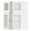 IKEA METOD МЕТОД, настінна шафа, полиці / 4 склян дверц, білий Енкопінг / білий імітація дерева, 80x100 см 194.734.81 фото thumb №1