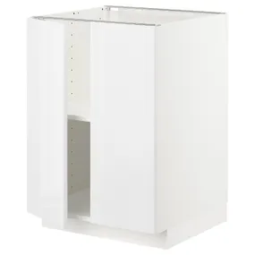 IKEA METOD МЕТОД, напольный шкаф с полками / 2дверцами, белый / Рингхульт белый, 60x60 см 994.666.36 фото