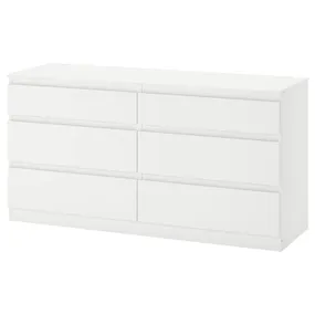 IKEA KULLEN КУЛЛЕН, комод с 6 ящиками, белый, 140x72 см 903.092.45 фото