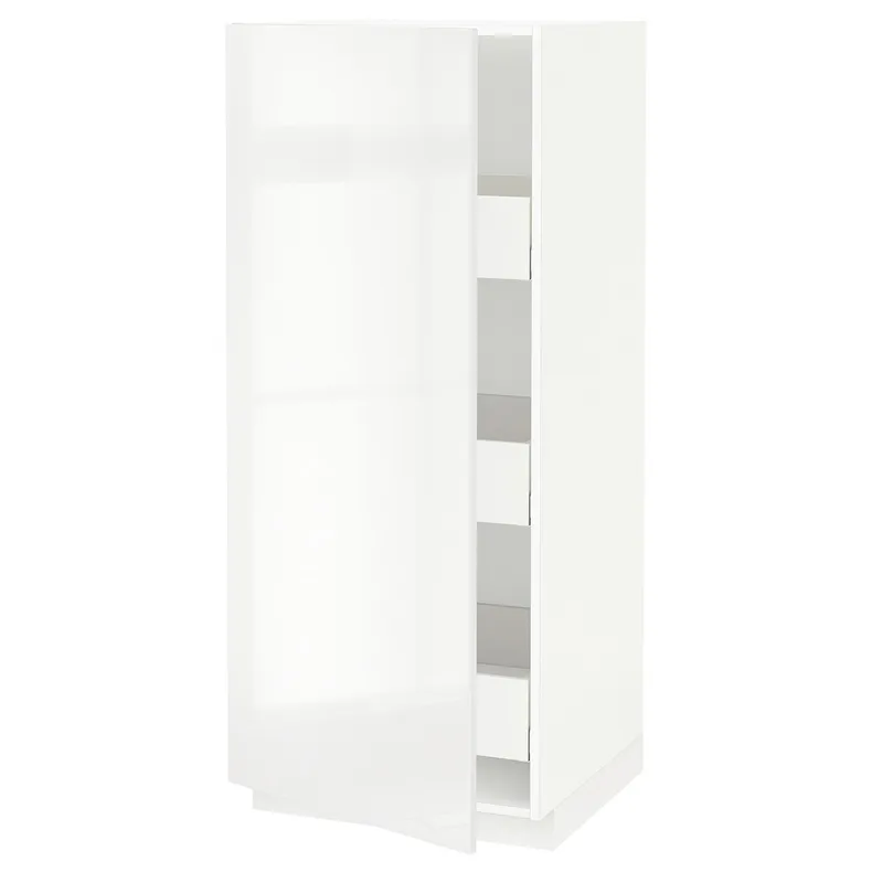 IKEA METOD МЕТОД / MAXIMERA МАКСИМЕРА, высокий шкаф с ящиками, белый / Рингхульт белый, 60x60x140 см 793.647.47 фото №1