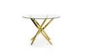 Кухонний стіл HALMAR RAYMOND, 100x100 см стільниця - прозора, ніжки - золото фото thumb №1
