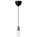 IKEA JÄLLBY ЭЛЛЬБИ / LUNNOM ЛУННОМ, подвесной светильник с лампочкой, никелированная / прозрачная сфера 394.915.06 фото thumb №1