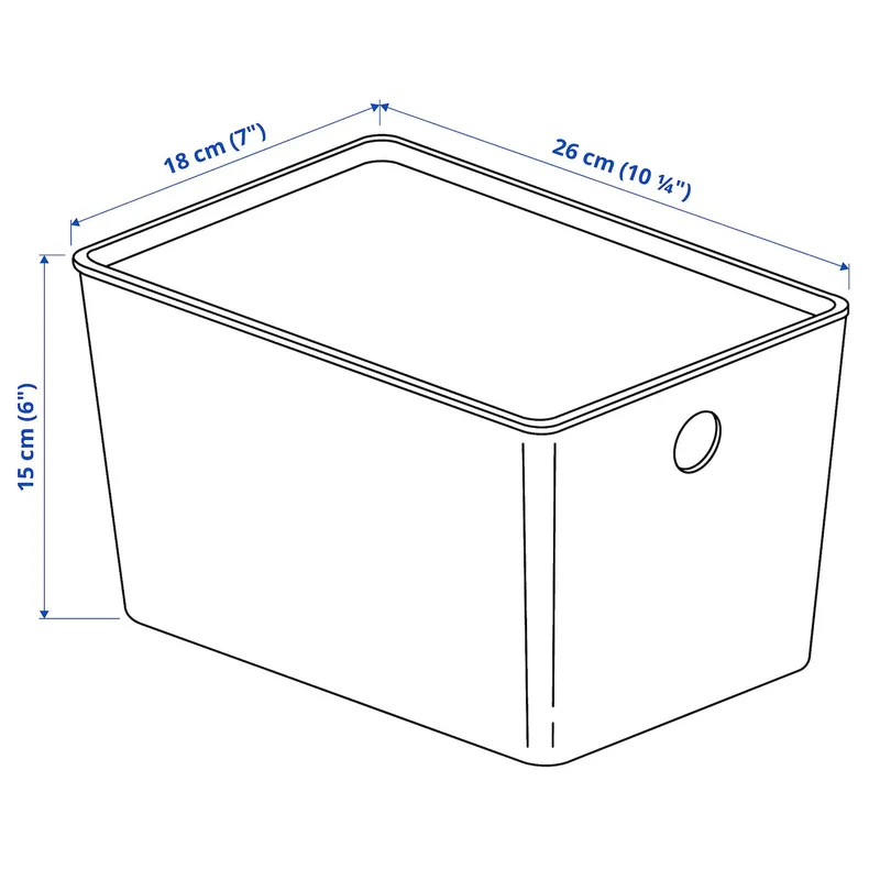 IKEA KUGGIS КУГГІС, коробка з кришкою, білий, 18x26x15 см 495.611.55 фото №5