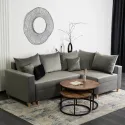 Угловой диван бархатный MEBEL ELITE MARKUS Velvet, 238 см, серый (правый) фото thumb №2