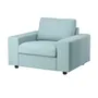 IKEA VIMLE ВІМЛЕ, крісло, з широкими підлокітниками / САКСЕМАРА світло-синій 594.771.99 фото