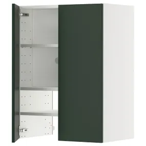 IKEA METOD МЕТОД, навесной шкаф д/вытяжки/полка/дверь, белый/Гавсторп темно-зеленый, 60x80 см 395.569.27 фото