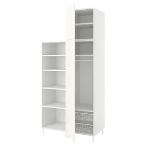 IKEA PLATSA ПЛАТСА, гардероб із 2 дверцятами, білий / ФОННЕС білий, 120x57x251 см 294.243.48 фото