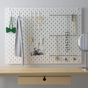 IKEA SKÅDIS СКОДИС, настенная панель, комбинация, белый, 76x56 см 492.166.97 фото