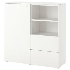 IKEA SMÅSTAD СМОСТАД / PLATSA ПЛАТСА, шафа, білий / білий, 120x42x123 см 594.288.25 фото
