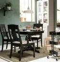 IKEA INGATORP ІНГАТОРП, розкладний стіл, чорний, 110 / 155 см 802.170.72 фото thumb №2