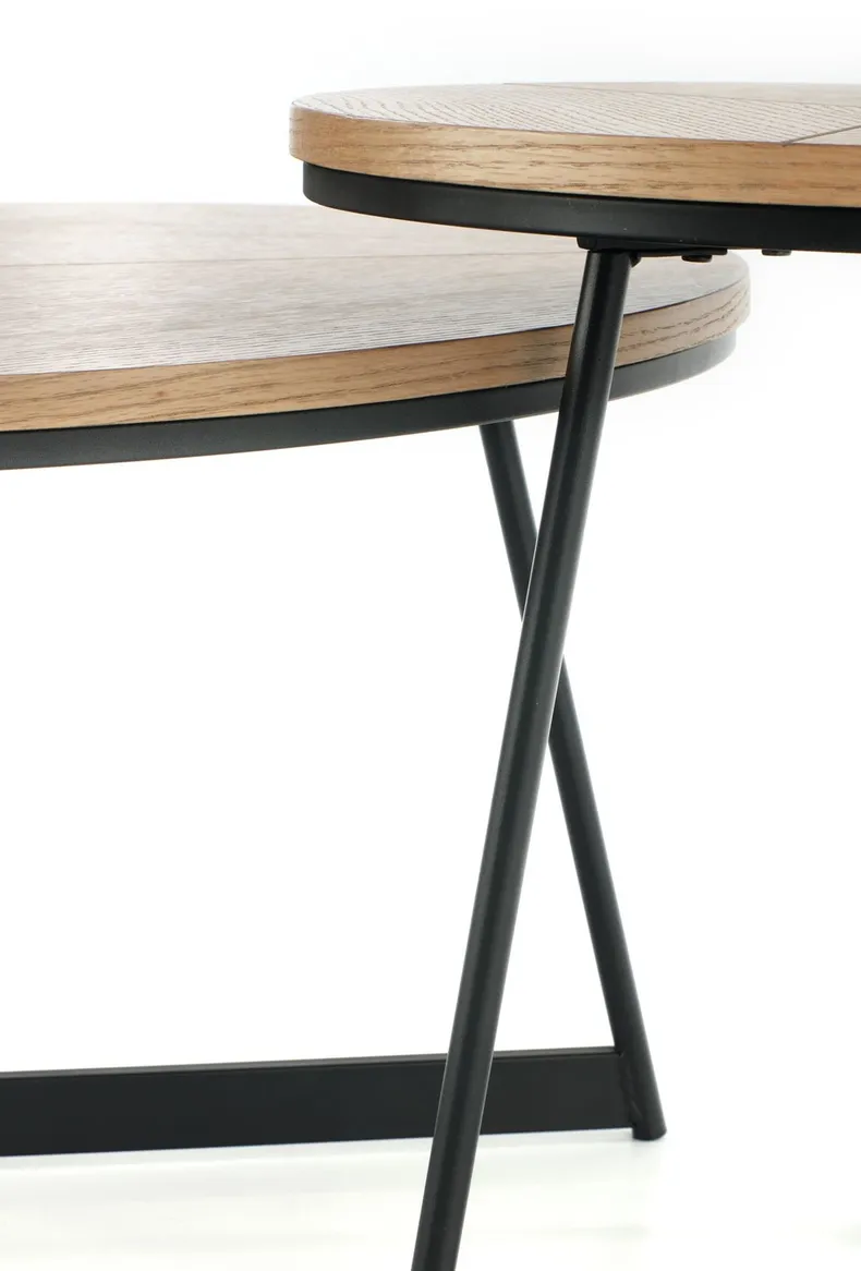 Журнальный стол круглый HALMAR KARIDA S, 45x45 см, дерево: дуб натуральный/каркас из металла: черный фото №10