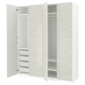 IKEA PAX ПАКС / MISTUDDEN МІСТУДДЕН, гардероб, комбінація, білий / сірий візерунок, 200x60x236 см 195.229.62 фото