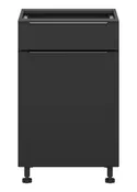 BRW Sole L6 базовый шкаф для кухни 50 см левый с выдвижным ящиком черный матовый, черный/черный матовый FM_D1S_50/82_L/SMB-CA/CAM фото thumb №1
